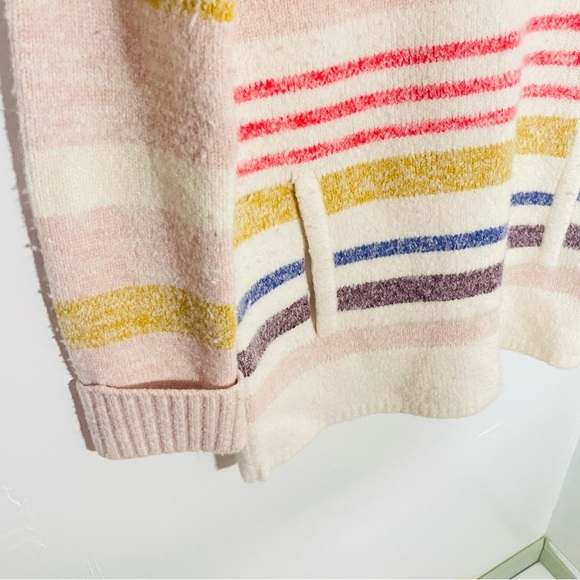 Anthropologie Elana Tunic Sweater Pullover Funnel Neck Striped Oversized Preppy - Picture 5 of 10